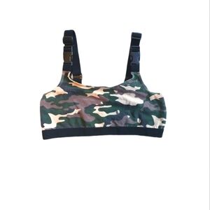 Ninth Hall Camo Buckle Streetwear Sports Bra Large